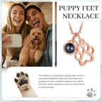 Personalized Cute Dog Cat Paw Name Necklace Forever Love Custom Heart Pendant Pet Name Necklace Gift for Pet Lovers