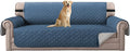 H.VERSAILTEX Sofa Slipcover Reversible Sofa Cover Seat Width Up to 78" Water Resistant Couch Cover with Elastic Strap Quilted Furniture Protector for Pets(Oversized Sofa, Dark Blue/Beige)