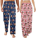 Artsadd Personalized Christmas Pajama Pants Socks for Men Custom Photo Pajama Bottoms for Men S-XXL