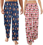 Artsadd Personalized Christmas Pajama Pants Socks for Men Custom Photo Pajama Bottoms for Men S-XXL