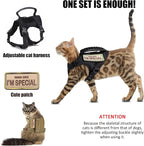 AIWAI Tactical Cat Harness for Walking Escape Proof, Adjustable Pet Vest Harness, Soft Mesh with Control Handle for Large Cat Small Dog, Gift with Patch