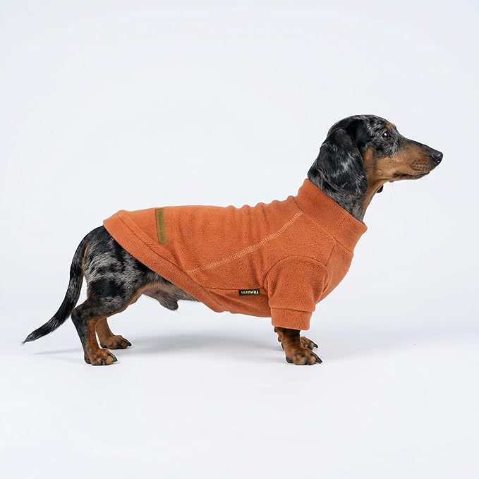 Fitwarm 3 Pack Classic Fleece Dog Sweater, Turtleneck Dog Sweatshirt, Winter Clothes for Small Dogs BoyGirl, Pet Pullover Jumper, Cat Apparel, Orange, Yellow, Coffee, Medium