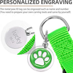 PUPTECK No Pull Dog Harness Soft Adjustable Basic Nylon Step in Puppy Vest Outdoor Walking with ID Tag, Green, L