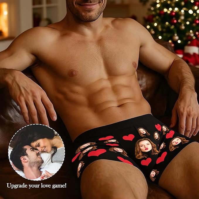 M YESCUSTOM Custom Faces Funny Short Briefs Gift for Husband Underwear