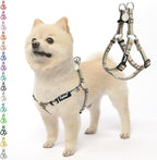 PUPTECK No Pull Dog Harness Soft Adjustable Basic Nylon Step in Puppy Vest Outdoor Walking with ID Tag, Plaid Beige, M