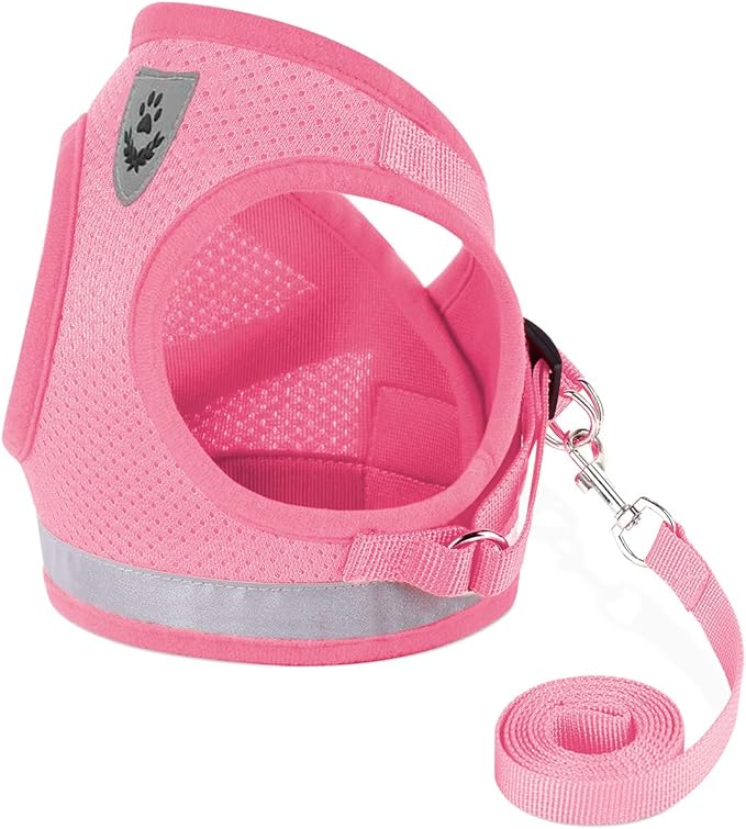 Cat Harnesses and Puppy Harness with Leashes Set, Escape Proof Cat Harness, Adjustable Reflective Soft Mesh Vest Fit Puppy Kitten Rabbit Ferrets's Outdoor Harness