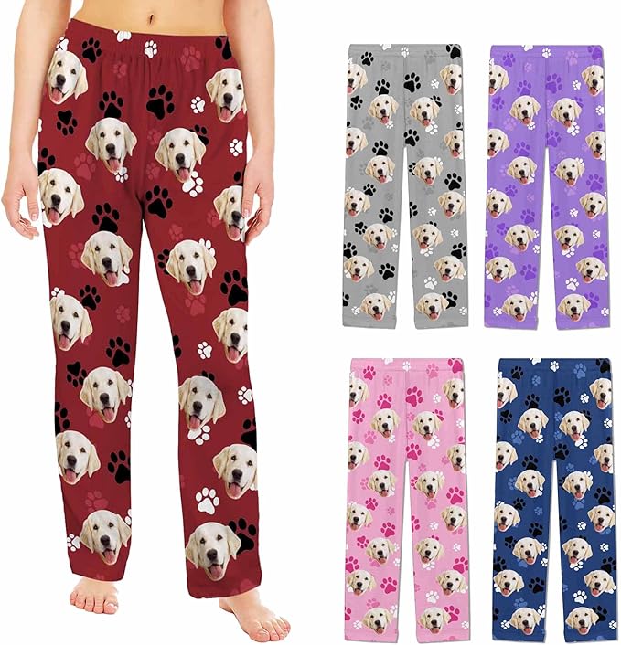 Custom Pajama Pants Women Personalized Face Pajamas Bottom Couple Pajama Pants Valentines Day Christmas Gifts