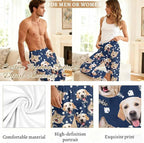 Custom Couple Pajama Pants Sock with Funny Face, Personalized PJ Anniversary Birthday Women Men Pants