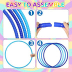 Sratte 8 Pcs Color Hoop Detachable Adjustable Exercise Ring Plastic Hoop for Gymnastics Dog Agility Equipment Party Decor, 4 Colors