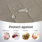 H.VERSAILTEX Reversible Sofa Cover Couch Cover for 3 Cushion Couch Water Resistant Furniture Protector for Pets Durable Sofa Slipcover with Non Slip Elastic Strap(Sofa, Khaki/Beige)