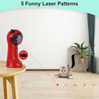 TBTeek Cat Toy, Automatic, Motion-Activated, Rechargeable, 5 Fun Patterns, Random Rotating Trajectory, 4 Speed Modes, Adjustable Light Angles for Indoor Cat Kitten Dog（Red）