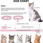 Leather Cat Collars for Boy Girl Cats with Bell and Safety Elastic Belt, Personalized Rivets Stud Adjustable Safe Buckle Collar with Skull Charm for Kitty Small Pets, Halloween Cat Collar