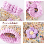 Purple Small Dog Sweater, Knitted Cat Sweater, Holiday Puppy Clothes for Little Dog Girl, Cold Weather Outfit for Kitten Chihuahua Yorkie Teacup Dachshund Pug (Purple, Large)