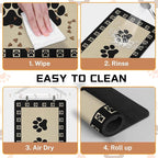 Absorbent Pet Dog Bowl Mat for Food and Water, Pet Cat Food Feeding Mat with Non Slip Rubber Backing, Dog Food Mats for Floors Waterproof, 17"x30"