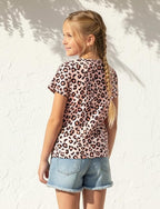 PATPAT Girls Crewneck Short Sleeve Graphic Tees Animal Print Shirts Cute Summer Outfits 5-12 Years