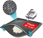 Cat Litter Mat, 30"X24" Large Double Layer Litter Trapping Mat, Waterproof/Urineproof, Easy to Clean Kitty Litter Mats for Floor, Scatter Control (Grey-1Pack)
