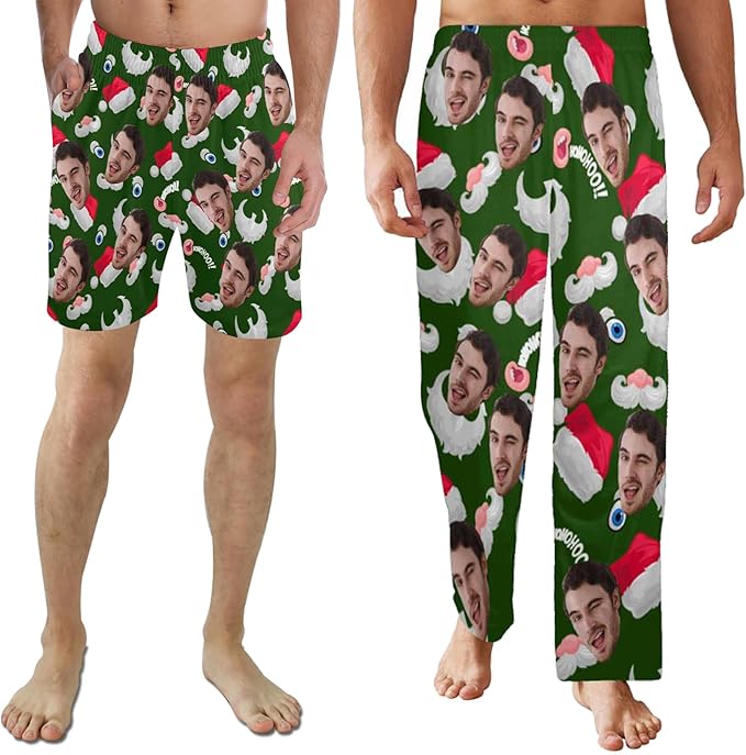 Custom Pajama Pants for Men, Personalized PJ Pants with Photos, Custom Mens Pajama Shorts, Gifts for Dad Husband