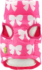 SMALLLEE_LUCKY_STORE Pet Water Resistant Winter Jacket Vest with D-Ring for Small Dog Cat Zip-up Padded Puppy Coat Chihuahua Yorkie Kitten Warm Clothes, Hot-Pink, S