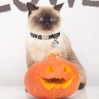 Halloween Cat Collar-2Pack Autumn Pumpkin Kitten Collars-Funny Halloween Ghost Breakaway Kitty Collars-Cute Ghost & Pumpkin Pendants,Fall Cat Collar with Bell, for Girl & Boy Cats