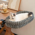 CHEERPALS Cat Desk Bed with Reversible Cushion, 90°Foldable Cat Hammock for Desk Mounted, Suitable for Medium-to-Large Cats and Puppy, Clowd Series(Grey, Large)
