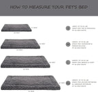 Washable Dog Bed Mat Dog Crate Pad Soft Fluffy Pet Kennel Beds Dog Sleeping Mattress for Large Jumbo Medium Small Dogs, 29 x 18 Inch, Gray