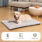 Washable Dog Bed for Crate, Ultra Soft Plush Dog Crate Pad for Medium to Large Dogs, Non Slip Cushion for Metal Crates, Indoor or Travel, 36 x 23 Inch, Gray