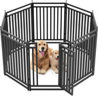 Dog Playpen Dog Fence Outdoor for Yard 47" H with 8 Panels Sturdy Portable Puppy Playpen for Indoor Outdoor RV Camping Use - Black Silver