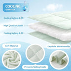 PICK FOR LIFE Cooling Blanket for Dogs, 0.4 Q-MAX Pets Cooling Comforter Throw for Bed Cover, Summer Blanket for Large Dogs Washable, Soft Lightweight Cold Mats for Pet Hot Weather (43"×55"/Green)