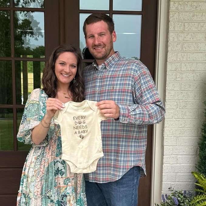 COUPLEHOODIES Personalized Baby Onesie Bodysuit – Custom Embroidery Gift for Pregnancy Reveal Baby Shower or First Grandchild