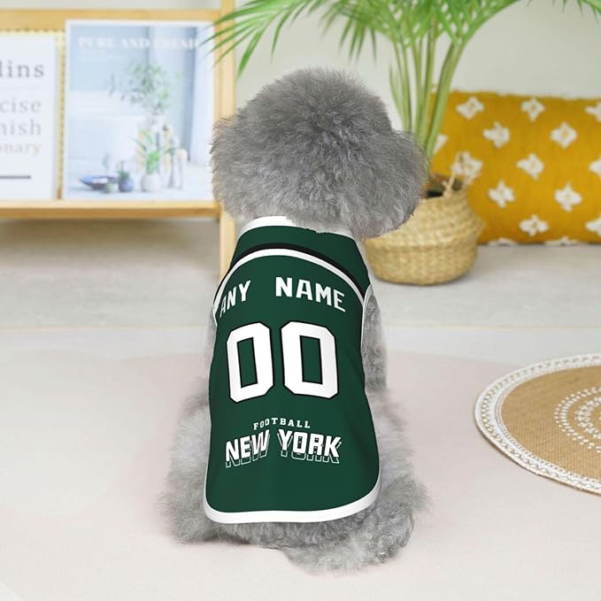 New York Custom Pet Jersey Dog Clothes Jersey Various Sizes Customized Any Name & Number for Small & Middle and Big Dogs