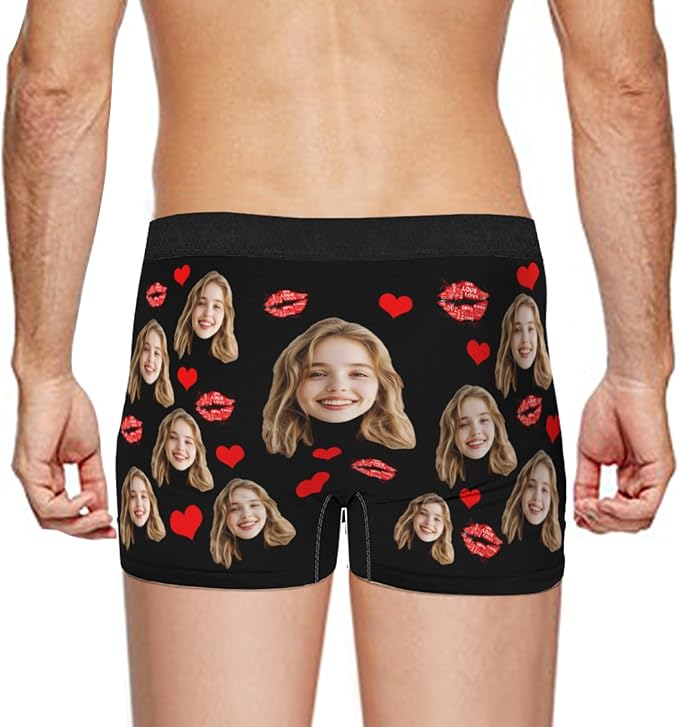 Personalized Underwear for Men with Face Custom Face Boxers Customized Boxer Briefs Funny Gifts for Him Husband Boyfriend