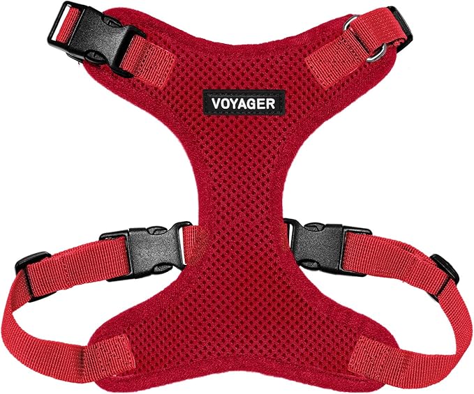 Voyager Step-in Pet Harness - All Weather Mesh, Adjustable Step in Harness for Cats and Dogs by Best Pet Supplies - Red, L
