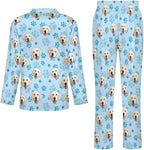 D-Story Personalized Pajamas with 1-8 Faces for Women Men, Custom Christmas Pjs, Pajamas Gifts For Family,Cat Mom,Dog Mom