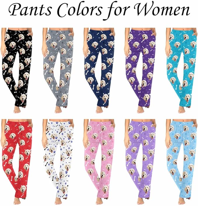 Custom Pajama Pants Women Personalized Face Pajamas Bottom Couple Pajama Pants Valentines Day Christmas Gifts