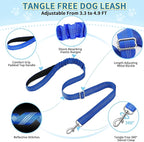 SlowTon No Pull Small Dog Harness and Leash Set, Puppy Soft Vest Harness Neck & Chest Adjustable, Reflective Lightweight Harness & Anti-Twist Pet Lead Combo for Small Medium Dogs (DB-Front Clip, XXS)