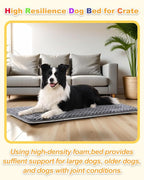Dog Bed for Crate High Resilience Foam Crate Pad Mat for Medium Dogs Washable Anti-Slip,29" x 18",Dark Gray