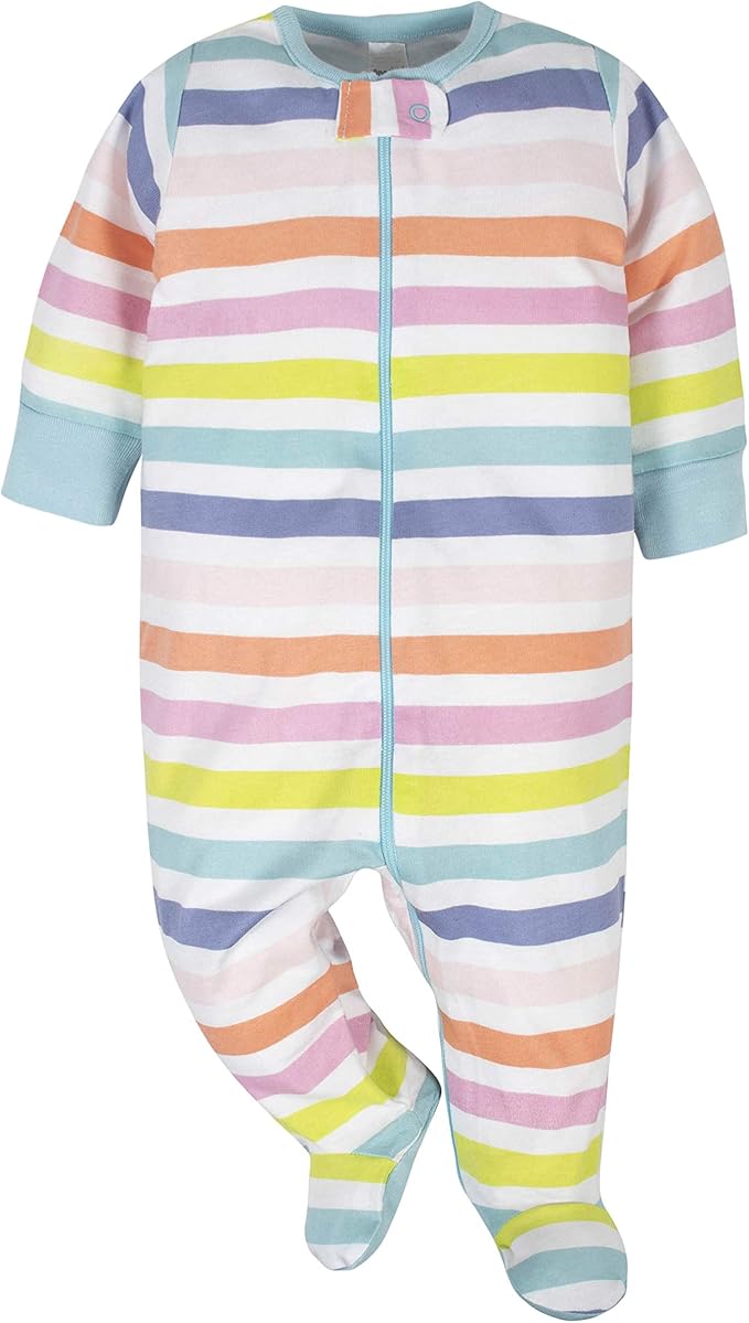 Onesies Brand Baby Girls' 4-pack Sleep 'N Play Footies Multi Pack