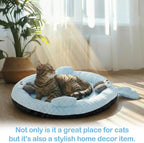 Hillban Cat Cooling Mat Fish Shaped Pet Cooling Mat for Cats or Small Dogs 24.8'' x 20.47'' Cat Cool Bed Soft and Comfortable Cool Pad Washable Non-Slip Bottom Use in Floor Bed Sofa Chair Kennel