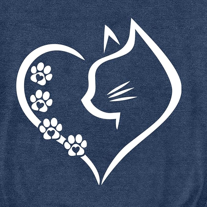 Cat Shirts for Women Cat Mom Tshirts Pet Lover Shirt Cats Paw Print Tee Tops