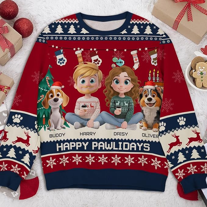 Wrappiness A Girl And Her Dog Christmas Sweatshirt - Cozy Unisex Fit Custom Shirt - Cute for Women Pet Lovers