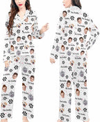 Artsadd Custom Pajamas for Women Men Family, Personalized Face Pjs Pajama Pants, Funny Pet Photo Loungewear Sleepwear Jammies