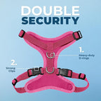 Voyager Step-in Pet Harness - All Weather Mesh, Adjustable Step in Harness for Cats and Dogs by Best Pet Supplies - Fuchsia, S