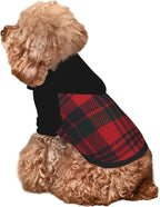 Dog Costume, Custom Dog Hoodie with Name Photo, Holiday Pet Pajamas Outfit, Personalized Pet Coat for Small Medium XS XXS Dogs Puppy, BlackGrid, XL