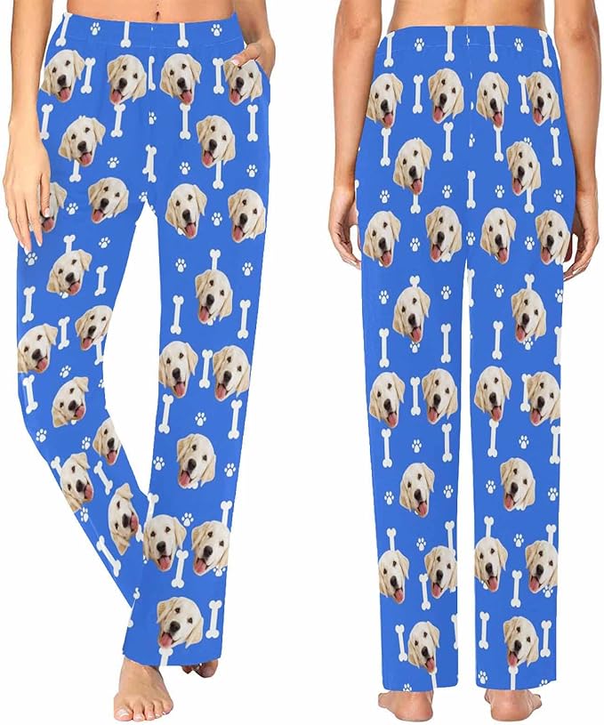 Custom Face Pajamas Pants Personalized Nightwear Bottoms for Women XS-XXL