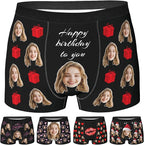 Personalized Underwear for Men with Face Custom Face Boxers Customized Boxer Briefs Funny Gifts for Him Husband Boyfriend