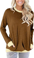 Akihoo Womens Casual Long Sleeve Tunic Tops Crew Neck Shirt Blouses