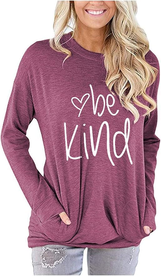 Akihoo Womens Casual Long Sleeve Tunic Tops Crew Neck Shirt Blouses