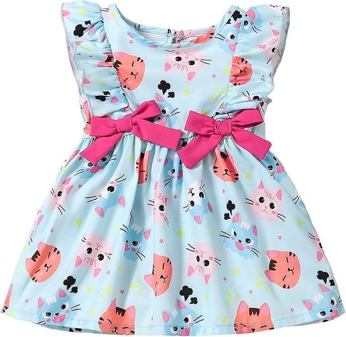 Mioglrie Baby Girl Dress Summer Girl Clothes Infant Outfits Newborn Ruffle Sleeveless Sundress Cute Dresses for Girls