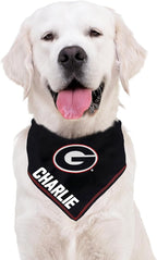 NCAA Georgia Bulldogs Personalized Tie Bandana for Dogs & Cats, Size Small/Medium. Custom Dog Cat Scarf Bib for Pet. Ultimate Game-Day & Party Customizable Bandana