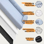 Large Dog Bed Orthopedic Washable Dog Beds Bolster - Medium Large Big Dogs - Memory Foam Dogs Couch Sofa - Waterproof with Removable Cover